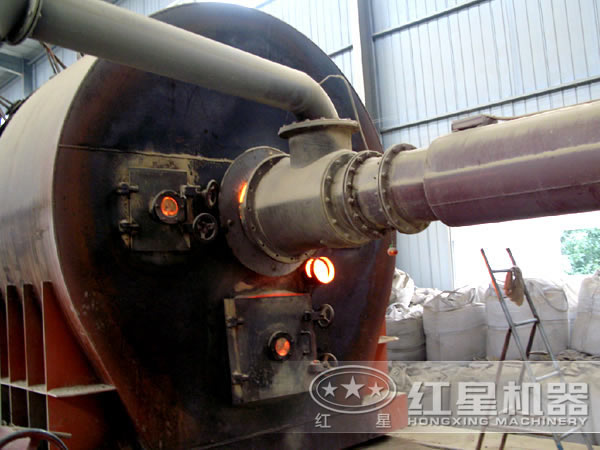 气烧石灰回转窑工作现场 气烧石灰回转窑工作现场